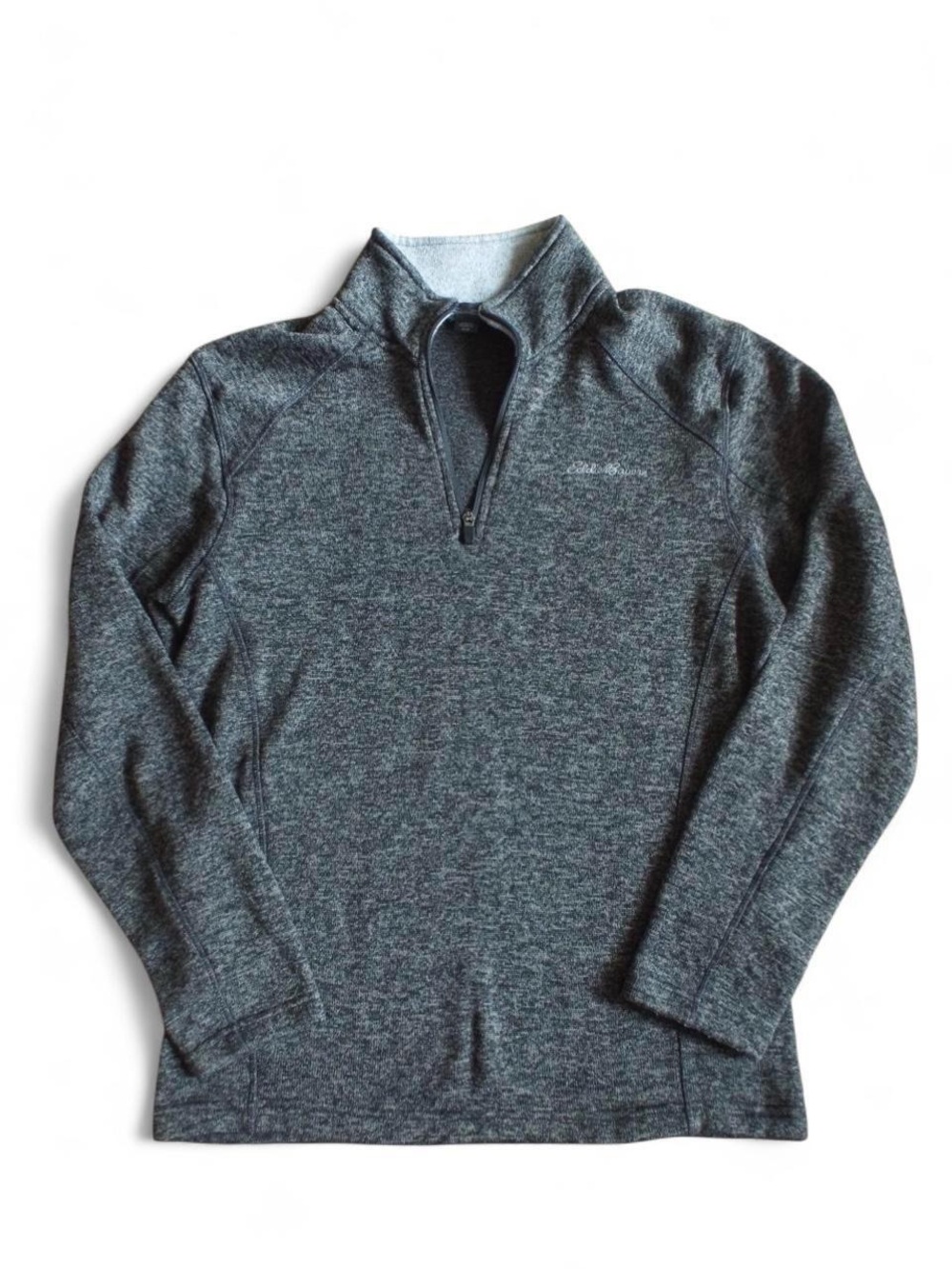 Eddie Bauer Men's Heather Charcoal Quarter-Zip Pullover